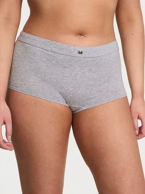 Cotton Majtki szorty bawełniane z logo w talii Boyshort Hardware Victoria's Secret
