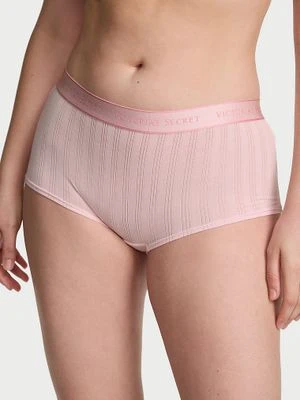 Cotton Majtki szorty z modalu Ultra-Fine Logo Boyshort Victoria's Secret Różowy