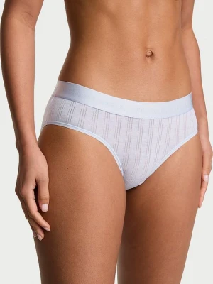 Cotton Majtki z modalu Ultra-Fine Logo Hiphugger Victoria's Secret Niebieski