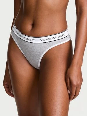 Cotton Stringi bawełniane z logo w talii Victoria's Secret