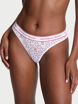 Cotton Stringi bawełniane z logo w talii Victoria's Secret