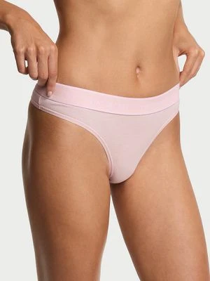 Cotton Stringi bawełniane z logo w talii Victoria's Secret