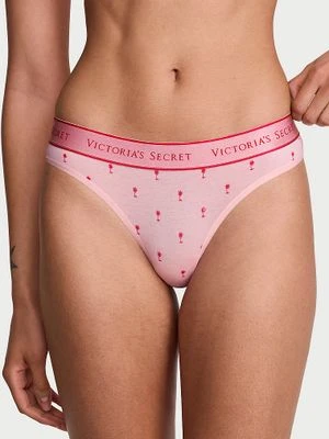 Cotton Stringi bawełniane z logo w talii Victoria's Secret