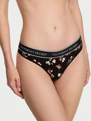 Cotton Stringi bawełniane z logo w talii Victoria's Secret