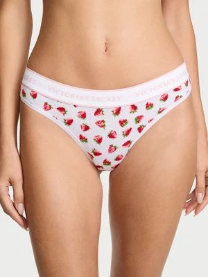 Cotton Stringi bawełniane z logo w talii Victoria's Secret