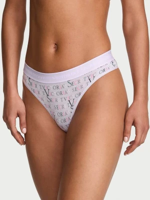 Cotton Stringi bawełniane z logo w talii Victoria's Secret