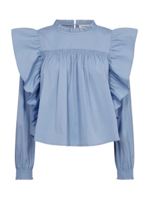 Cottoncc Crisp Frill Blouse Niebieski Co'Couture