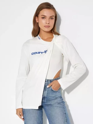 Courreges Białe body z węzłem