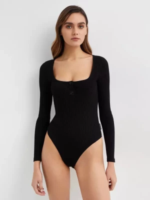 Courreges Czarne prążkowane body