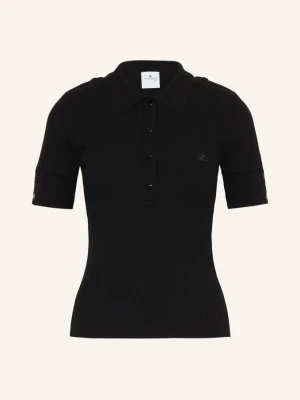 Courrèges Koszulka Polo Z Dzianiny schwarz CZARNY