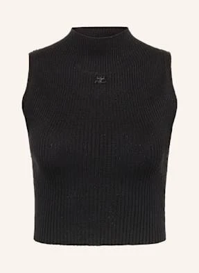 Courrèges Krótki Top schwarz