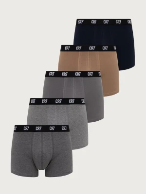 CR7 Cristiano Ronaldo bokserki dopasowane męskie bawełniane z elastanem 5-pack szary