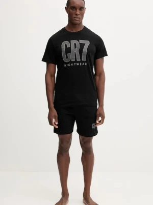 CR7 Cristiano Ronaldo piżama bawełniana męska kolor czarny z nadrukiem 8730.41.2613