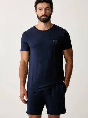CR7 Cristiano Ronaldo piżama dwuczęściowa męska z modalem x MODAL CONCEPT granatowy