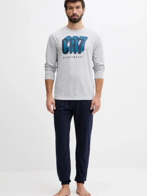 CR7 Cristiano Ronaldo piżama męska kolor szary z nadrukiem 8730.42.1050