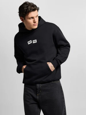 Crack Box bluza z kapturem regular męska czarna Klasyk