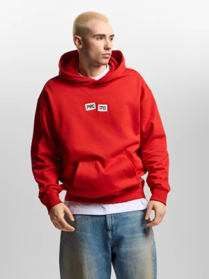 Crack Box bluza z kapturem regular męska czerwona Klasyk