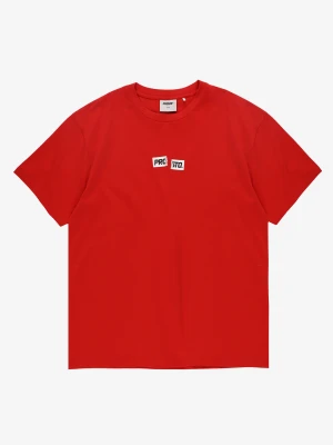 Crack Box Logo t-shirt męski bawełniany czerwony Klasyk