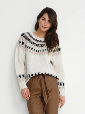 Cream Sweter Cherry 10610568 Beżowy Loose Fit