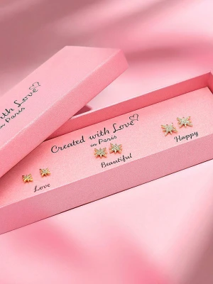 Created with Love 3-częściowy zestaw kolczyków-wkrętek "Eternity" z cyrkoniami rozmiar: onesize