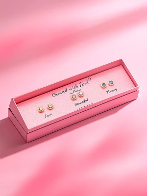 Created with Love 3-częściowy zestaw kolczyków-wkrętek "Forever" z cyrkoniami rozmiar: onesize