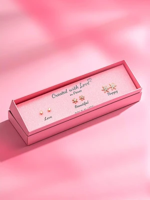 Created with Love 3-częściowy zestaw kolczyków-wkrętek "Muse" z cyrkoniami rozmiar: onesize