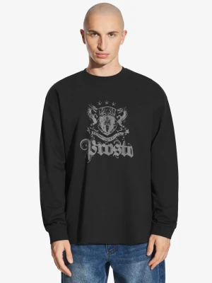Crest longsleeve męski bawełniany czarny Prosto