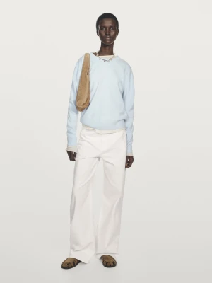 Crewneck Jumper 100% Cashmere - Błękitny - - Massimo Dutti - Female