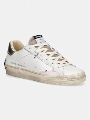 Crime London DECONSTRUCTED sneakersy damskie skórzane biały
