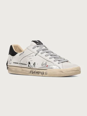 Crime London DECONSTRUCTED sneakersy męskie skórzane biały