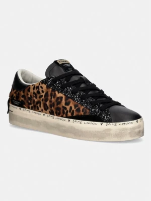 Crime London DISTRESSED PLATFORM sneakersy damskie skórzane brązowy
