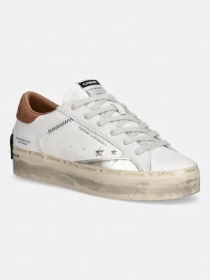 Crime London DISTRESSED PLATFORM sneakersy damskie skórzane biały