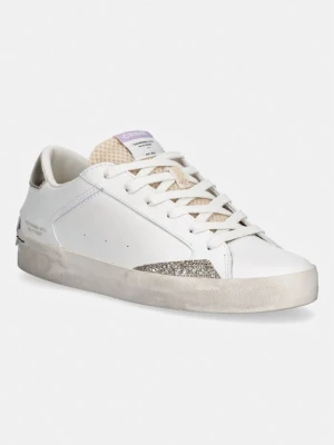 Crime London DISTRESSED sneakersy damskie skórzane biały