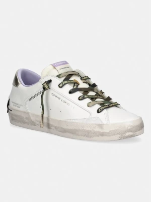 Crime London DISTRESSED sneakersy damskie skórzane biały