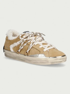 Crime London DISTRESSED sneakersy damskie zamszowe beżowy
