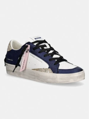 Crime London SK8 DELUXE sneakersy damskie skórzane granatowy