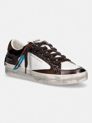 Crime London SK8 DELUXE sneakersy damskie skórzane brązowy