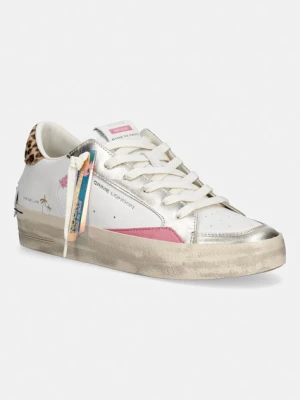 Crime London SK8 DELUXE WEDGE sneakersy damskie skórzane biały