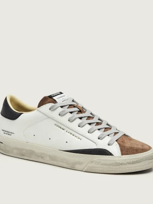 Crime London Skórzane sneakersy Distressed 2, 0 | zamsz biały