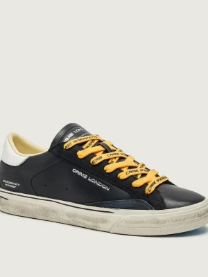 Crime London Skórzane sneakersy Distressed 2, 0 | zamsz czarny