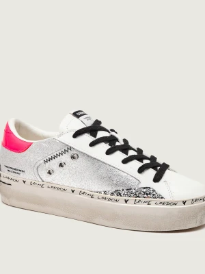 Crime London Skórzane sneakersy DISTRESSED srebrny