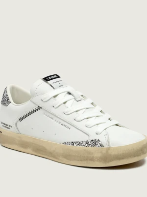 Crime London Skórzane sneakersy DISTRESSED biały