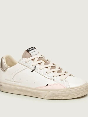 Crime London Skórzane sneakersy DISTRESSED ecru