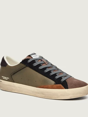 Crime London Skórzane sneakersy Distressed | zamsz