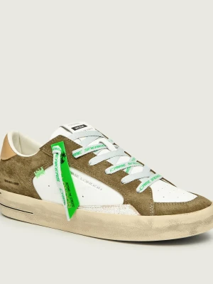 Crime London Skórzane sneakersy SK8 DELUXE | zamsz biały