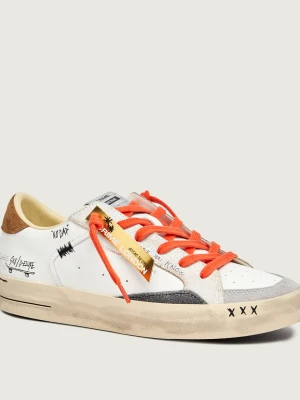 Crime London Skórzane sneakersy SKATE | zamsz biały
