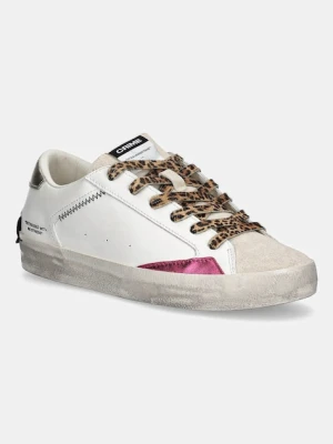 Crime London sneakersy skórzane DISTRESSED damskie kolor biały 25000AA8