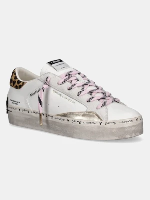 Crime London sneakersy skórzane DISTRESSED damskie kolor biały 25072AA8.10
