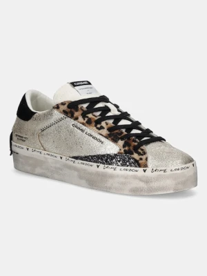 Crime London sneakersy skórzane DISTRESSED PLATFORM damskie kolor złoty 25071AA8