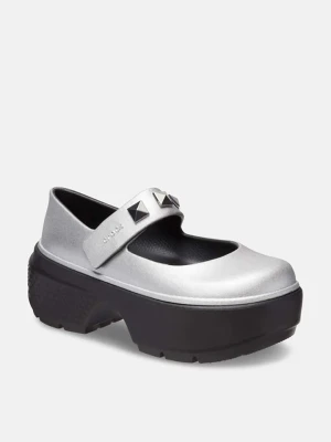 Crocs Baleriny "Stomp Metallic Jane" w kolorze srebrno-białym rozmiar: 37/38